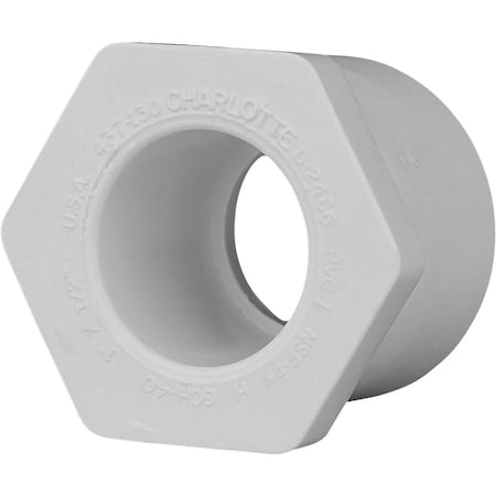 Charlotte Pipe And Foundry 1 In. SPG x 1/2 In. Slip Schedule 40 PVC Bushing PVC 02107 0700HA